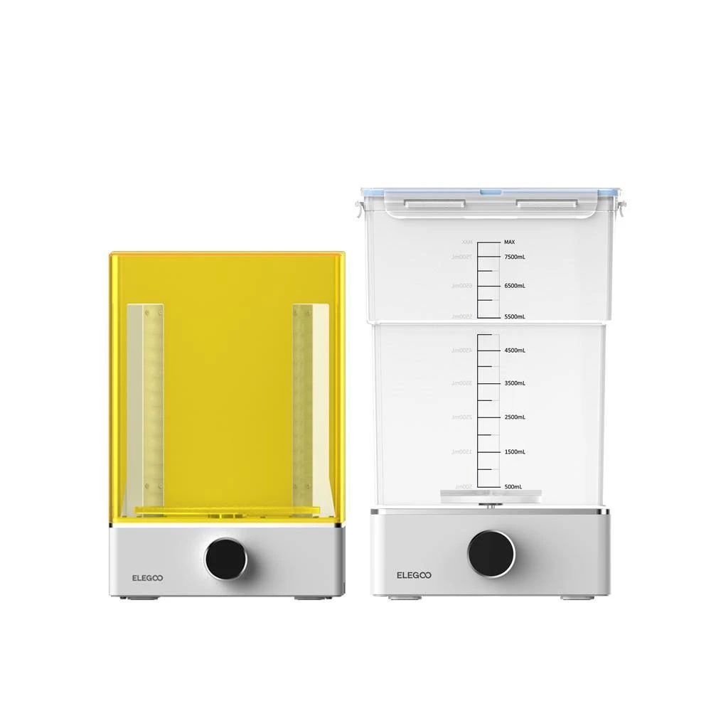 Find ELEGOO MercuryX Bundle Washing and Curing Machine with Transparent Yellow Shade/8000ML Large capacity Design/360 Three Dimensional Curing for Sale on Gipsybee.com with cryptocurrencies