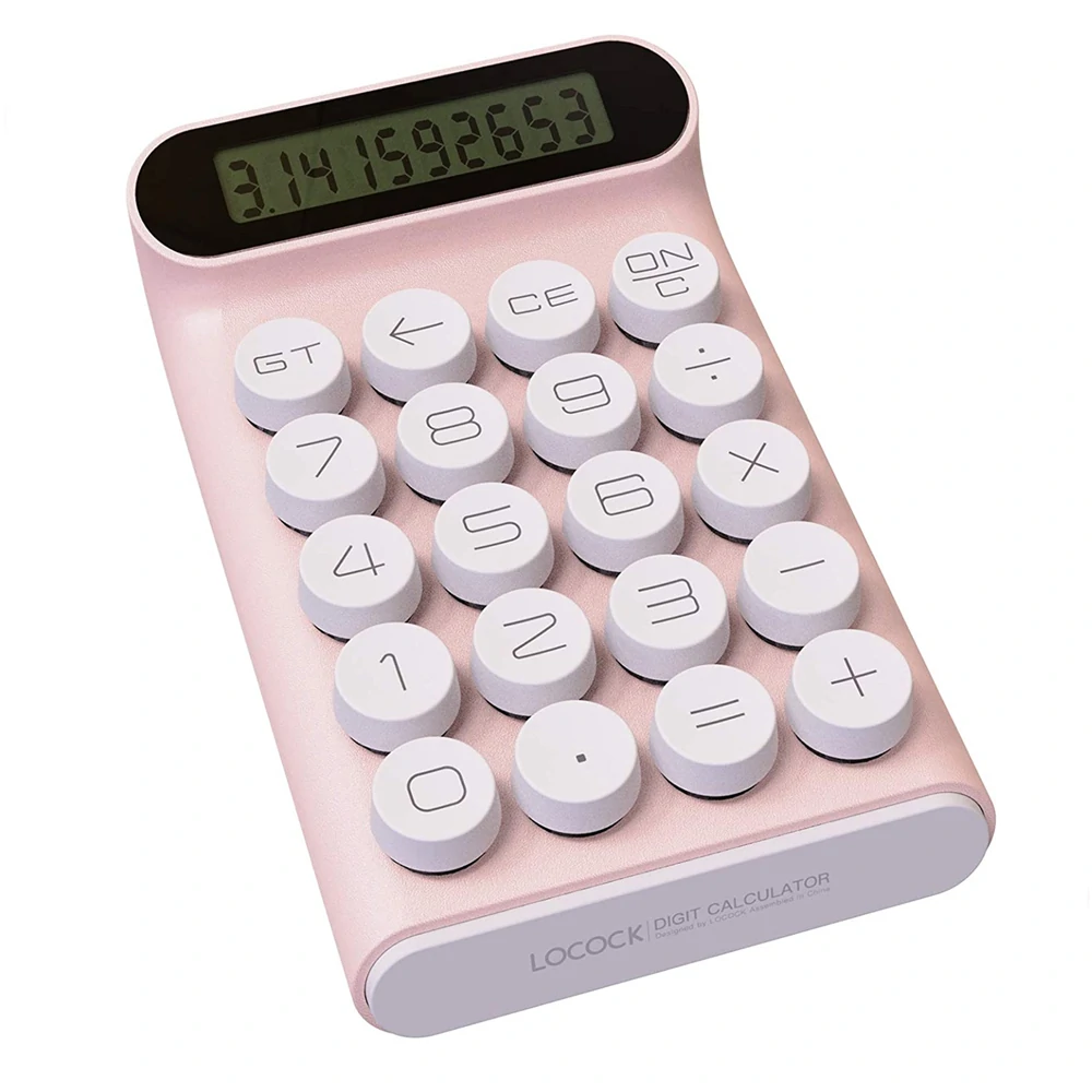 Find Locock JS01 Mechanical Blue Switches Buttons Calculator Portable 20 Keys Multifunctional 10 Digital LCD Screen Calculator Elegant Design for Teaching Student Accounting Office Pink for Sale on Gipsybee.com