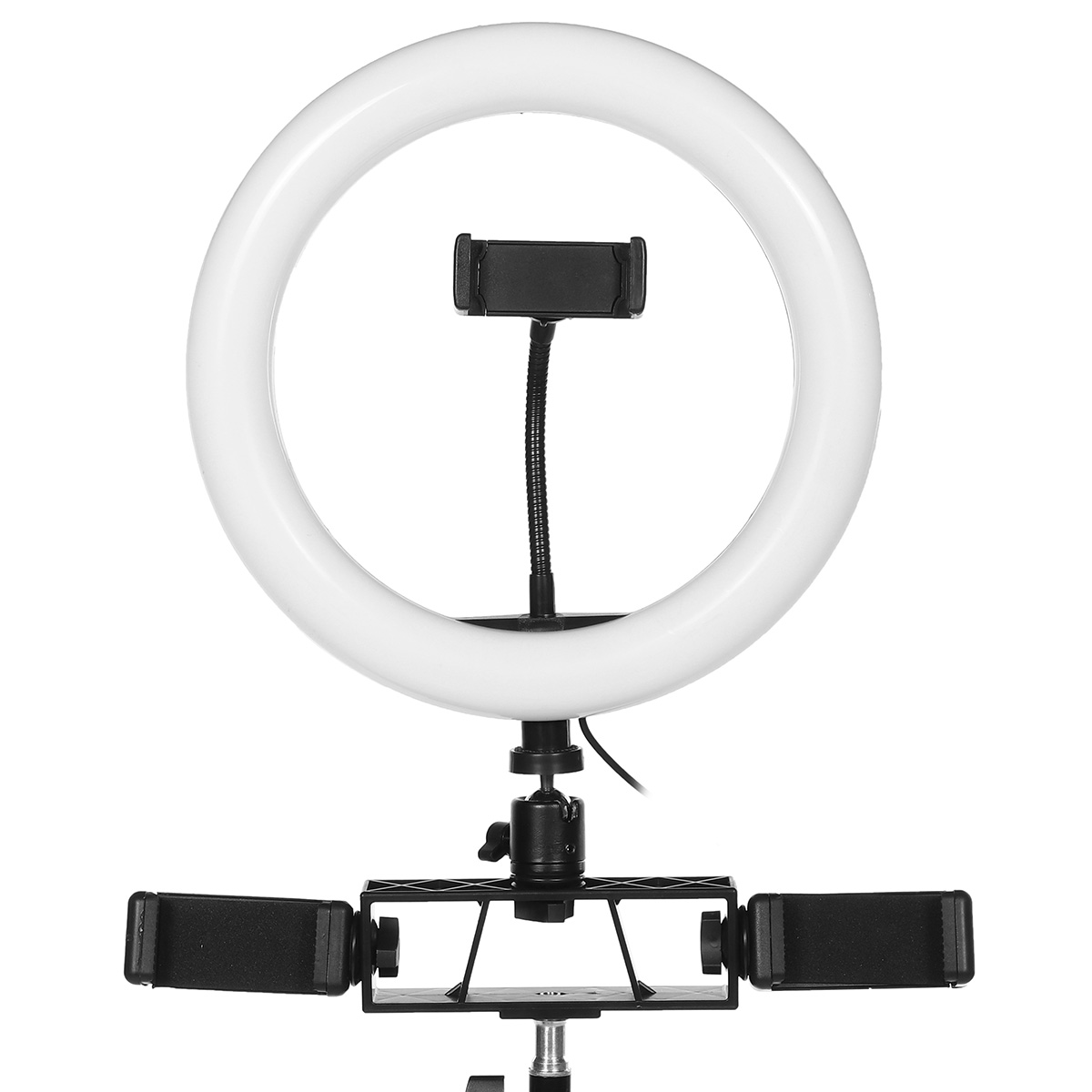 Find 26cm LED Ring Light 3 Color 10 Brightness Dimmable Fill Light with Tripod Stand Dual Phone Clip for Youtube Live Stream Tiktok Broadcast for Sale on Gipsybee.com with cryptocurrencies