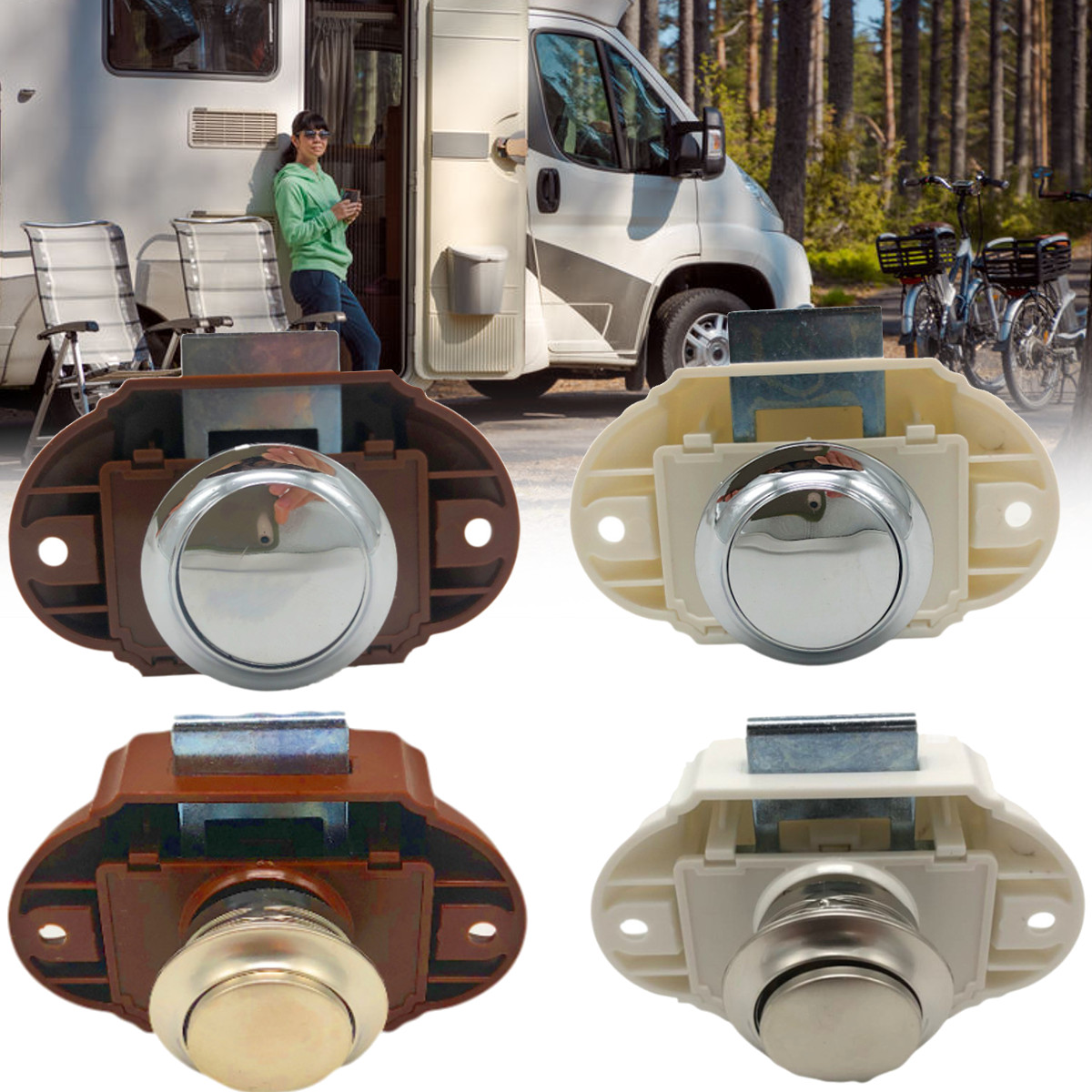 Find Push Button Catch Lock Drawer Cupboard Door Motorhome Caravan Cabinet Latch Knob for Sale on Gipsybee.com with cryptocurrencies