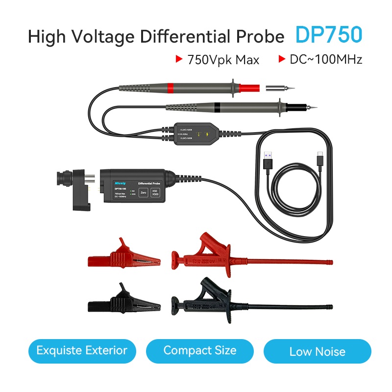 Find Micsig Oscilloscope 1000V 100MHz High Voltage Differential Probe DP750 100 Kit 3 5ns Rise Time 50X / 500X Attenuation Rate for Sale on Gipsybee.com with cryptocurrencies