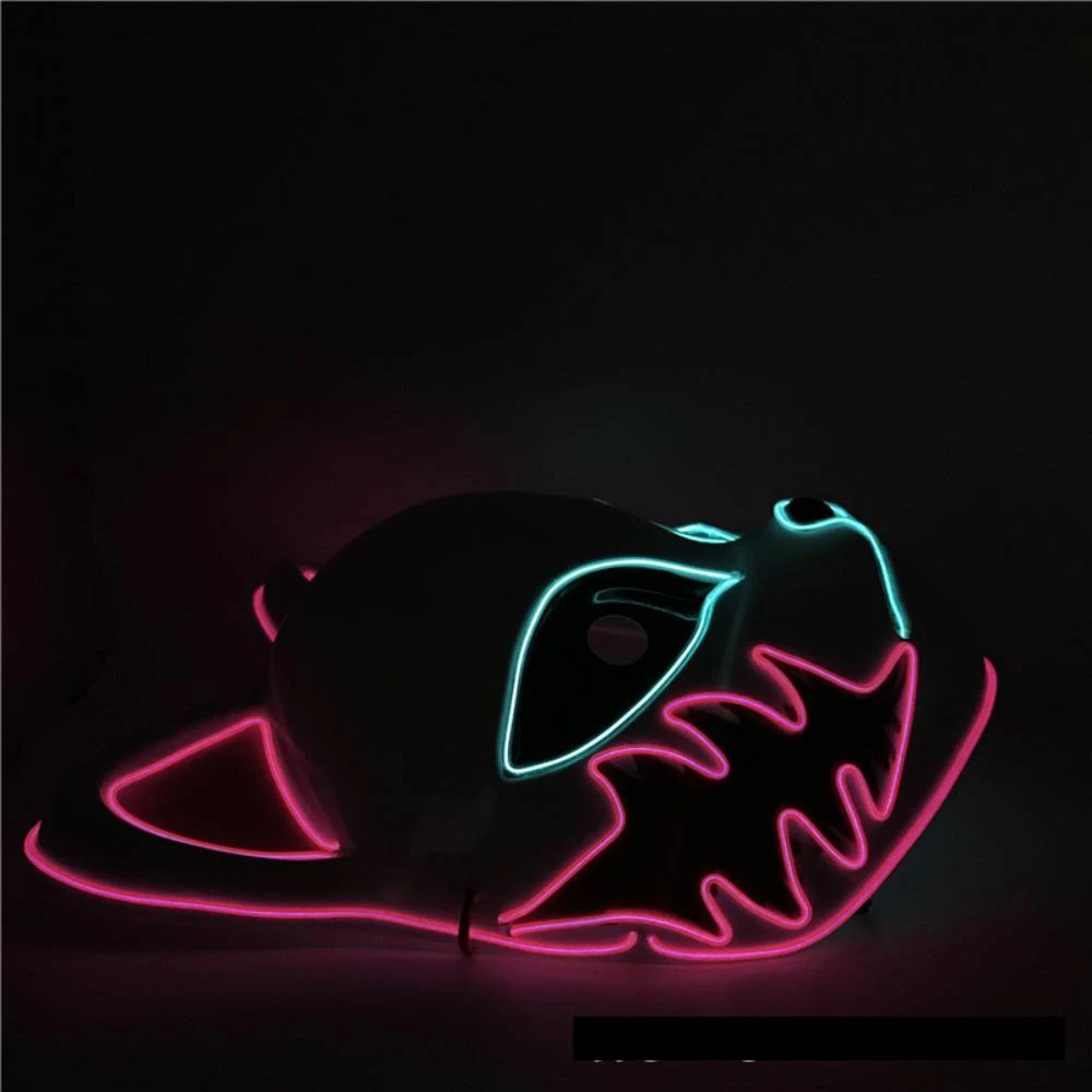 Find LED Luminous Mask Halloween Flash Mask Japanese Animation Dance Props EL Luminous Cat Face Mask for Sale on Gipsybee.com