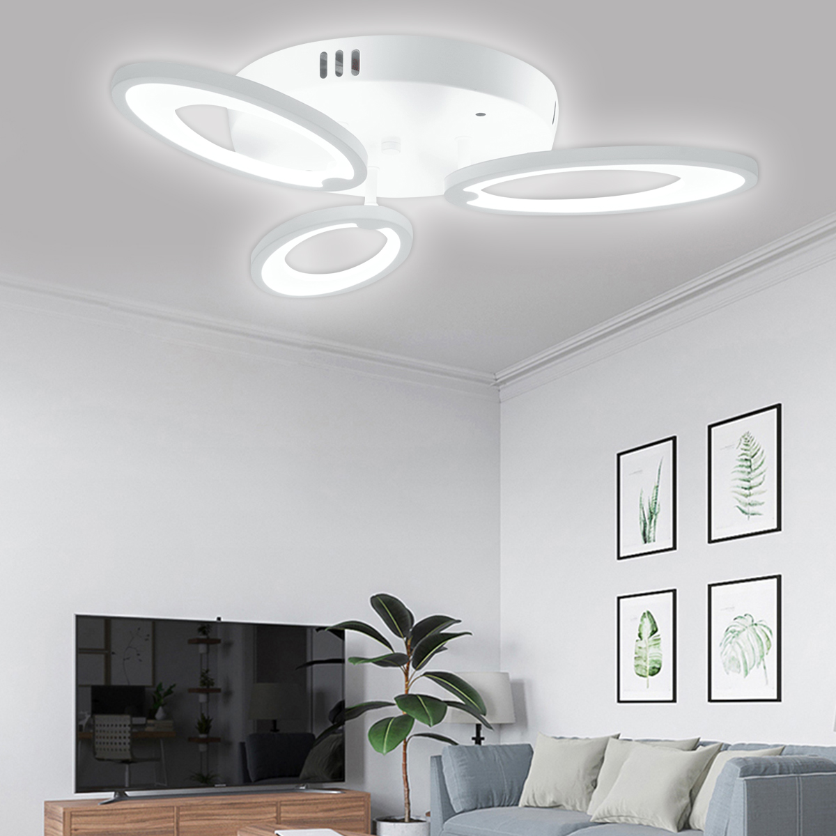 Find 3 Heads Modern LED Ceiling Acrylic Home Lights Home Chandelier Lamp Remote 3200 6500K for Sale on Gipsybee.com with cryptocurrencies