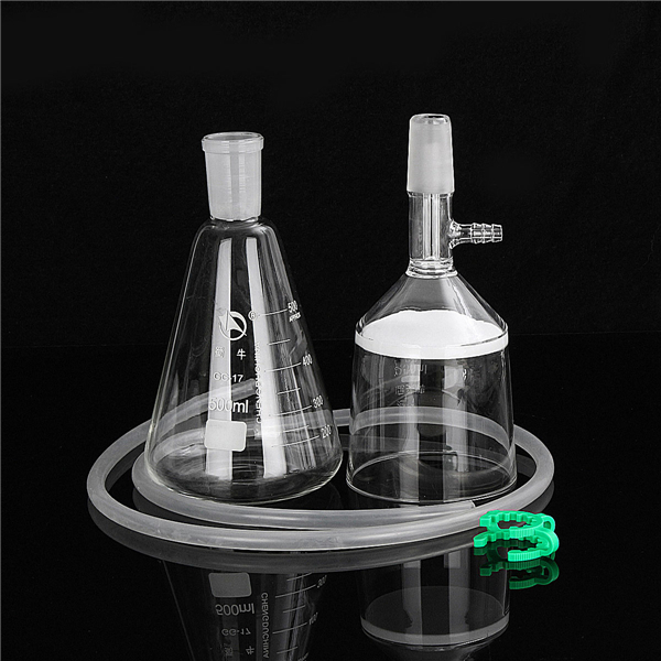 Find 500mL 24/29 Joint Suction Filtration Equipment Glass Buchner Funnel Conical Flask Filter Kit for Sale on Gipsybee.com with cryptocurrencies
