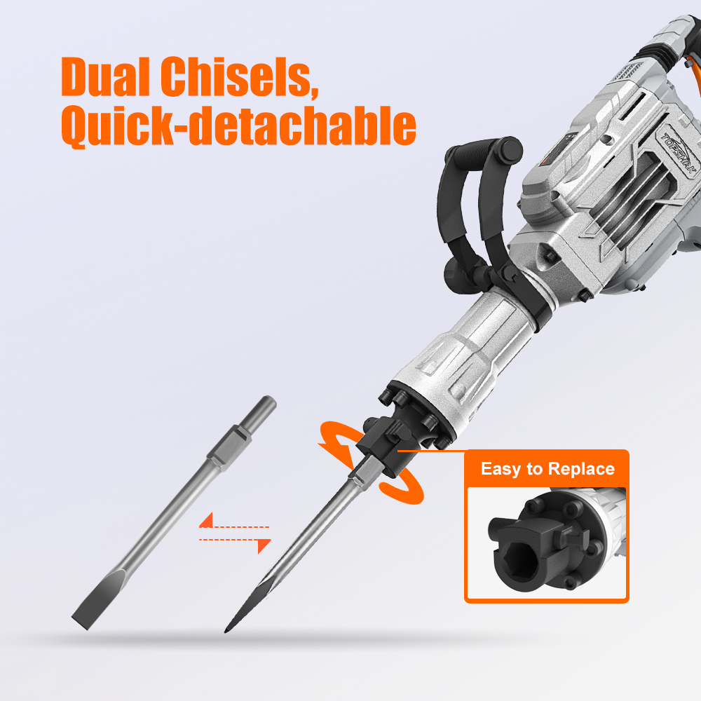 Find TOPSHAK TS DH1 1700W 60J Heavy Duty Electric Demolition Jack Hammer Concrete Hammer W/Case EU/US Plug for Sale on Gipsybee.com with cryptocurrencies