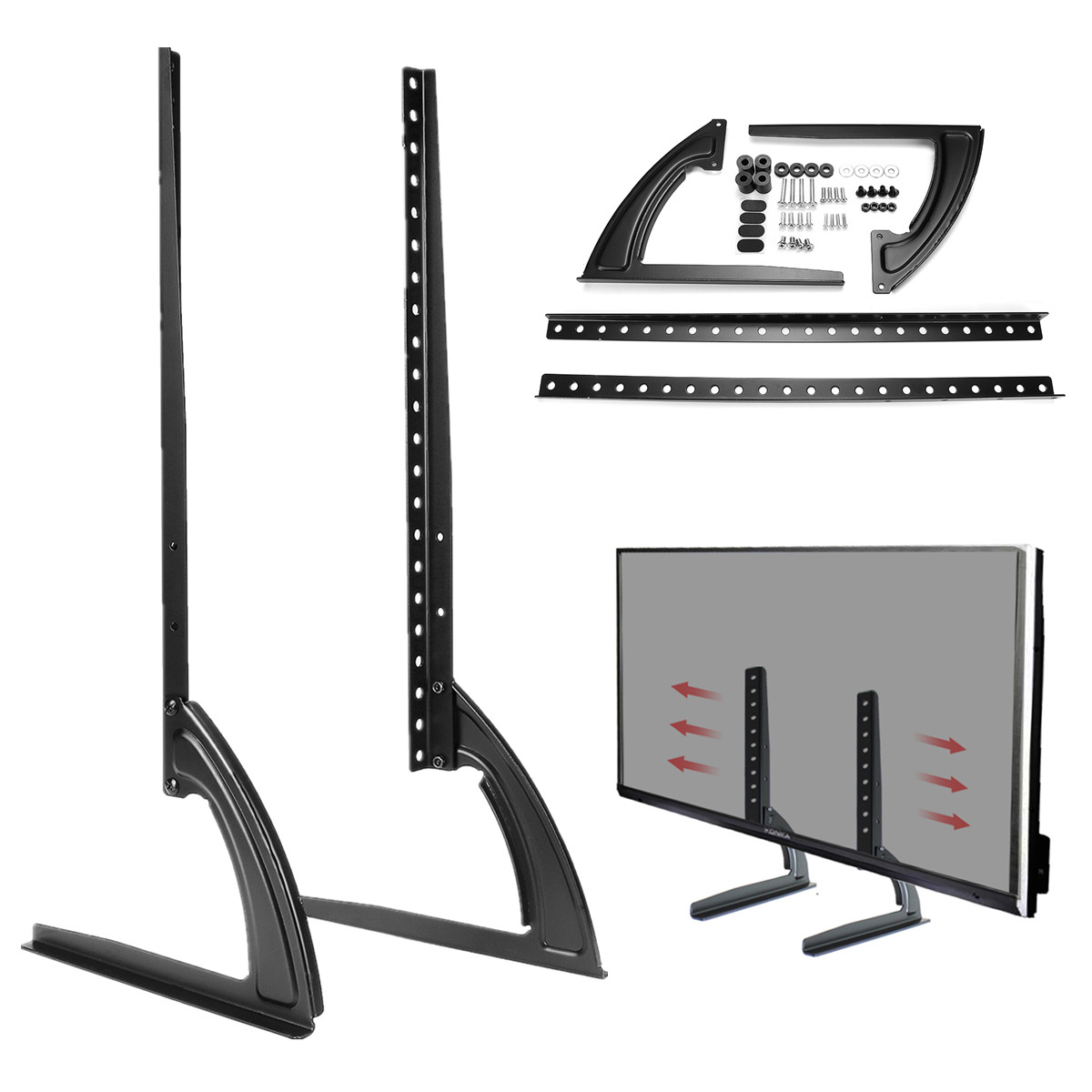24SHOPZ Universal Table Top TV Stand Legs for LED LCD Plasma Flat Screen TV 26-65inch