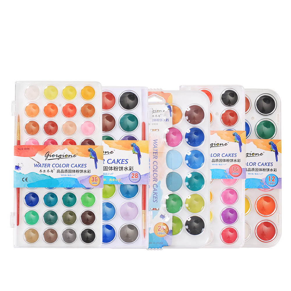 Find Giorgione Solid Watercolor Pigment Paint Set With Wooden Pole Brush Pen Portable Watercolor Gouache Pigments Art Stationery for Sale on Gipsybee.com with cryptocurrencies