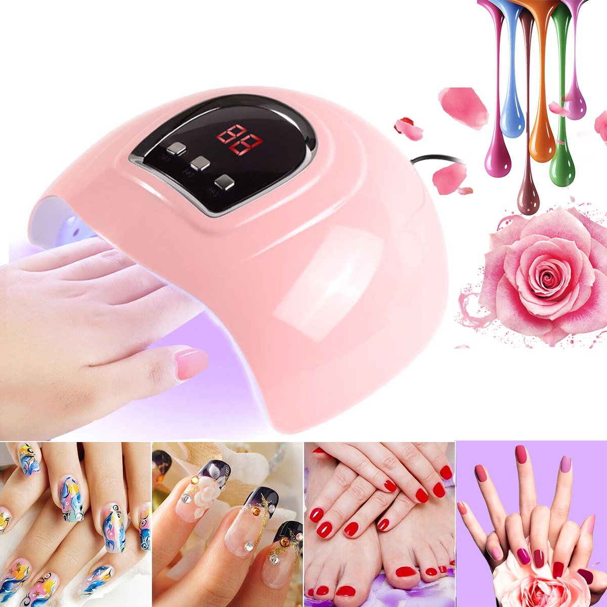 Find 54W UV Nail Lamp 18 UV LED Lights Gel Nail Polish Dryer Curing Manicure for Sale on Gipsybee.com with cryptocurrencies