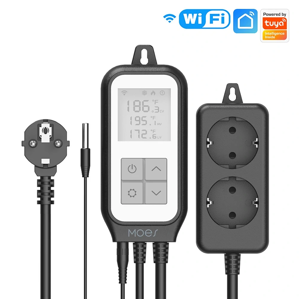 Find SOP20 AC100 250V LED Display WiFi Tuya Smart Digital Thermostat Socket App Remote Control Agricultural Household Temperature Regulator for Sale on Gipsybee.com
