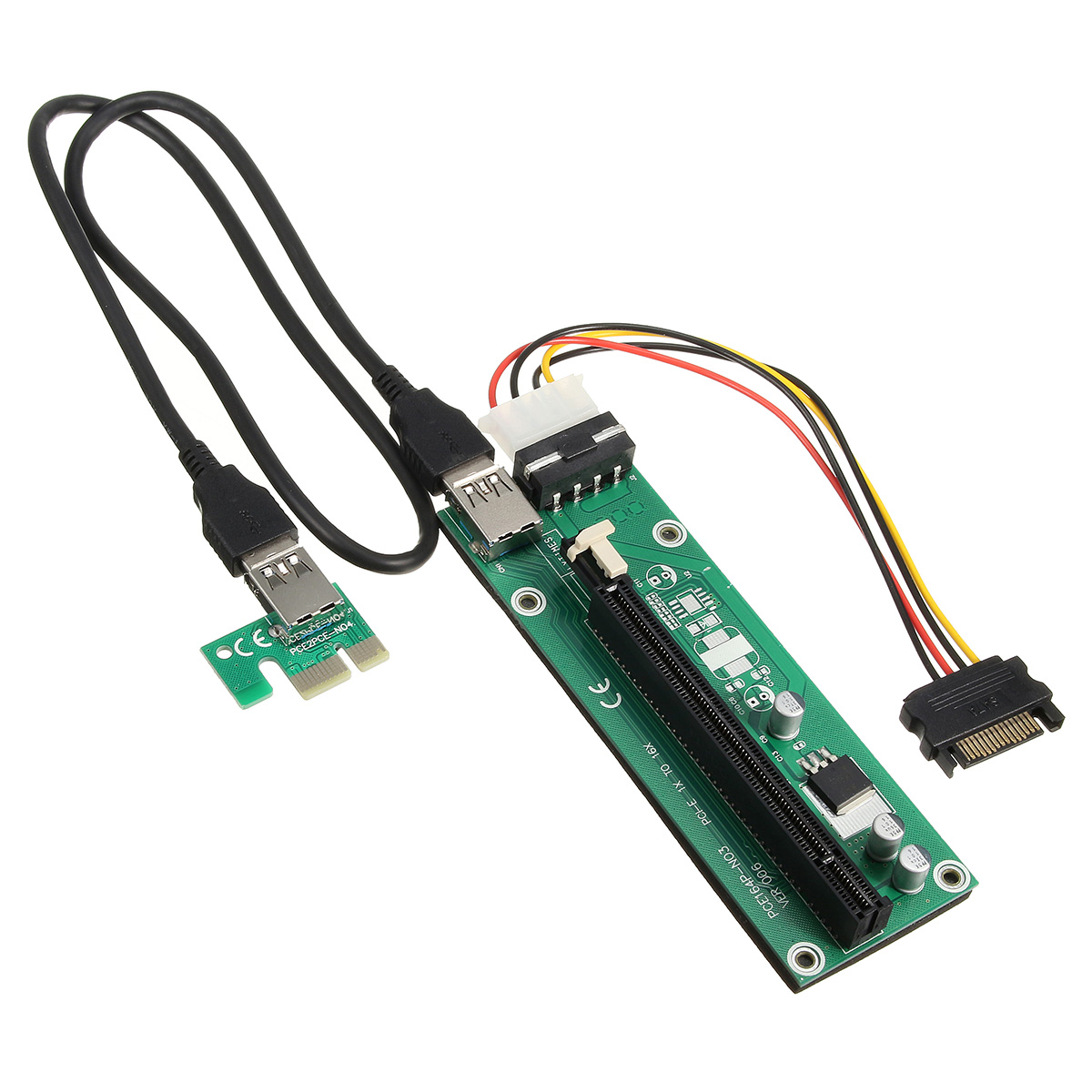 Find USB 3 0 PCI E Express 1x to16x Extension Cable Extender Riser Card Adapter SATA Cable for Sale on Gipsybee.com with cryptocurrencies