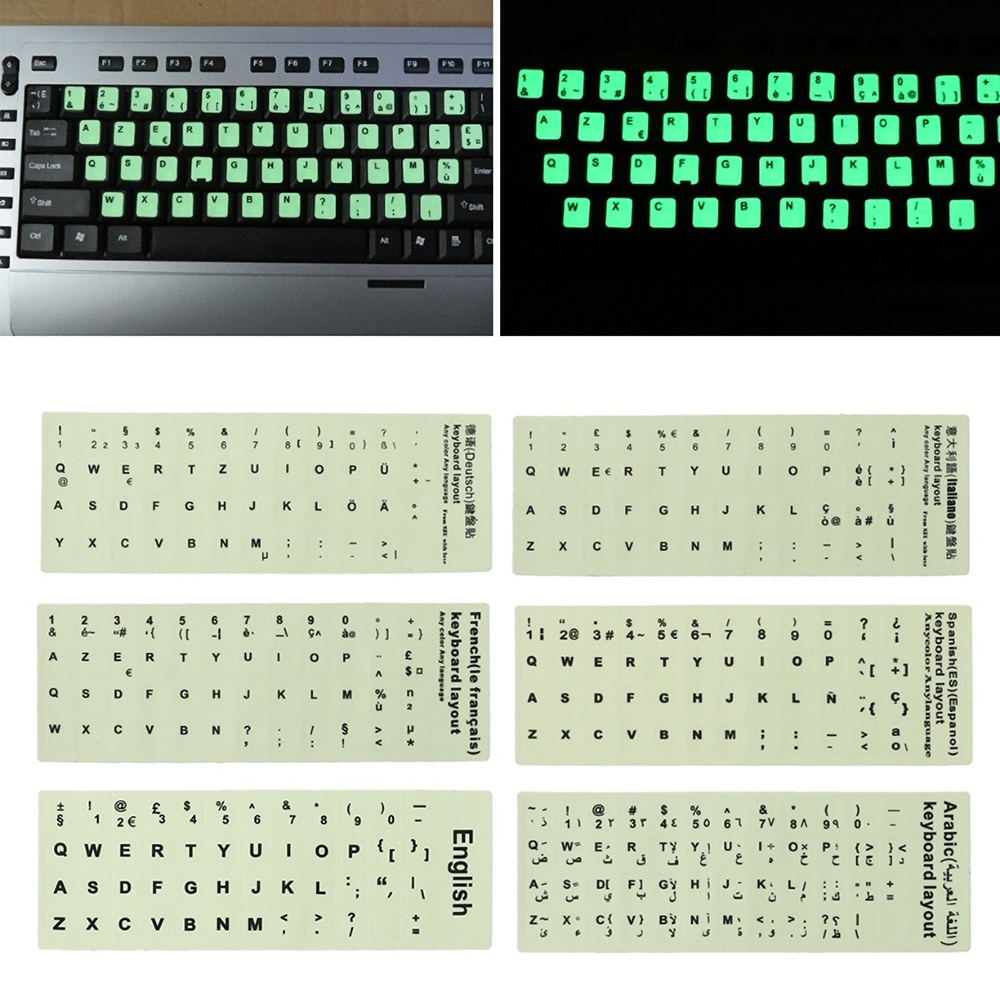 Find Fluorescent Keyboard Cover Stickers Luminous Waterproof Keyboard Protective Film for Laptop Desktop PC for Sale on Gipsybee.com with cryptocurrencies
