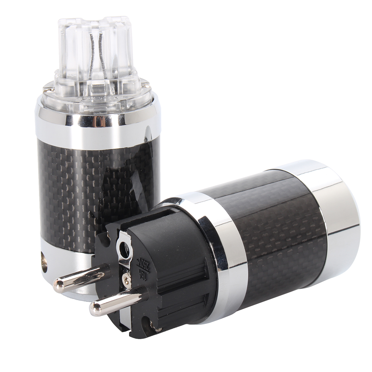 Find Vanguard Carbon Fiber Rhodium Plated IEC Three pole DC Power Plug for Sale on Gipsybee.com with cryptocurrencies