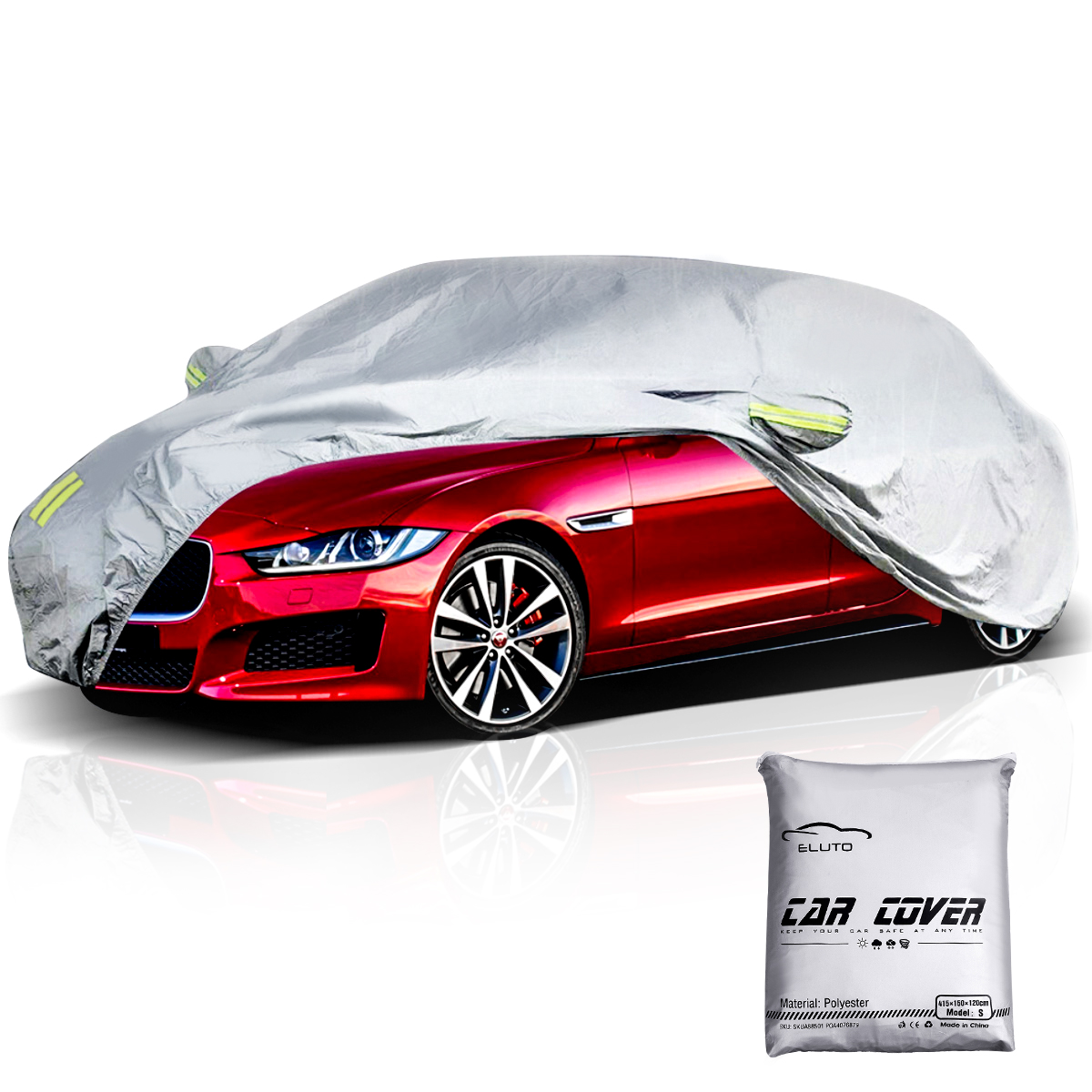 Find ELUTO Car Cover Outdoor Sedan Cover Waterproof Windproof All Weather Scratch Resistant Outdoor UV Protection with Adjustable Buckle Straps for Sale on Gipsybee.com with cryptocurrencies