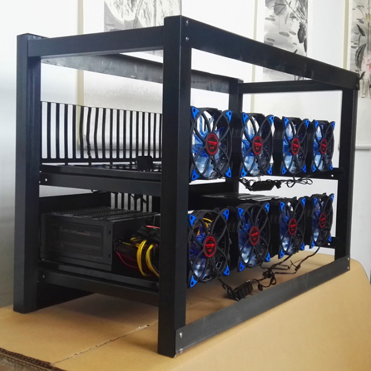 gpu open air case for cryptocurrency mining rig frame