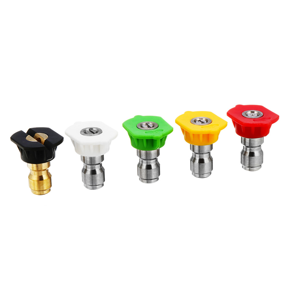 Find 0 15 25 40 Degree Soap Quick Release Connect Jet Power Spray Wash Nozzle Tip Set for Sale on Gipsybee.com with cryptocurrencies