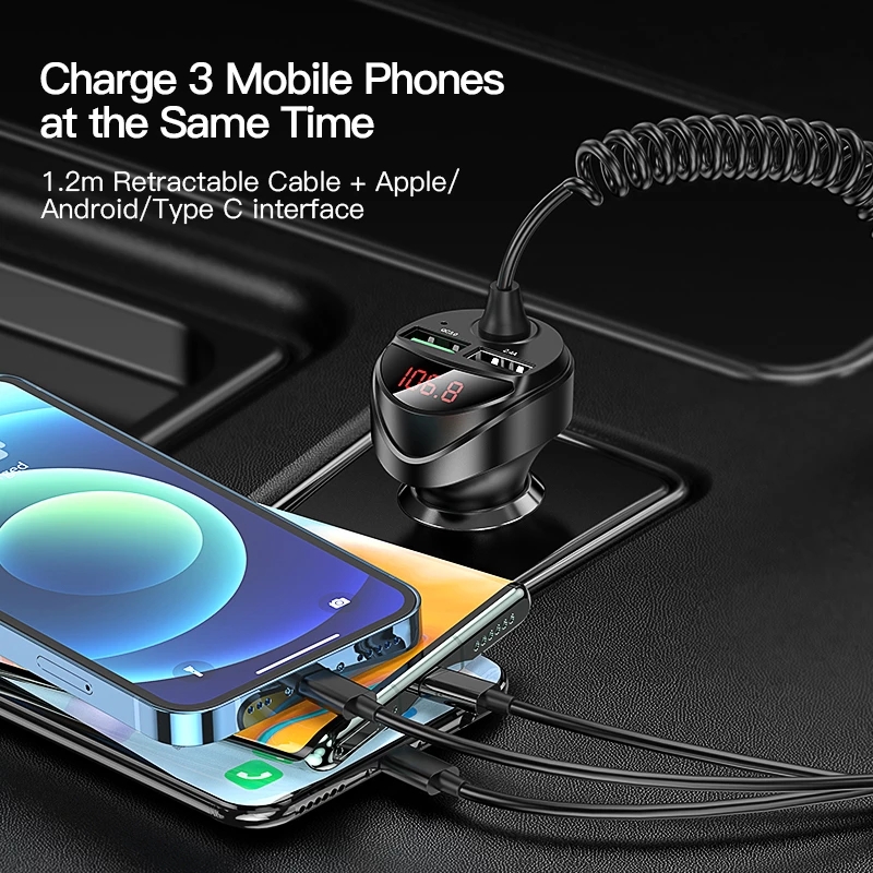 Find KUULAA 2 Port USB Car Charger Adapter With Type C/Micro USB/iP Port Cable Fast Charging For iPhone 13 13 Mini 13 Pro Max OnePlus 9Pro Xiaomi Mi10 for Sale on Gipsybee.com