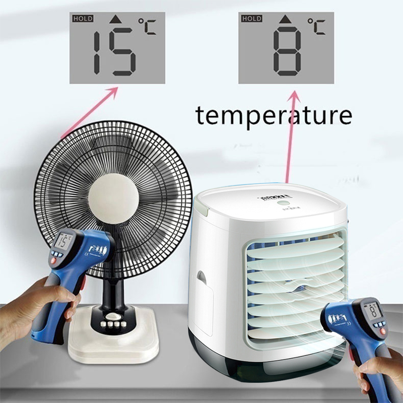 Find 3 Gear LED Mini Air Conditioner Fan Rechargeable Cooling Misting Desk Fan Home Office Bedroom Travel for Sale on Gipsybee.com with cryptocurrencies
