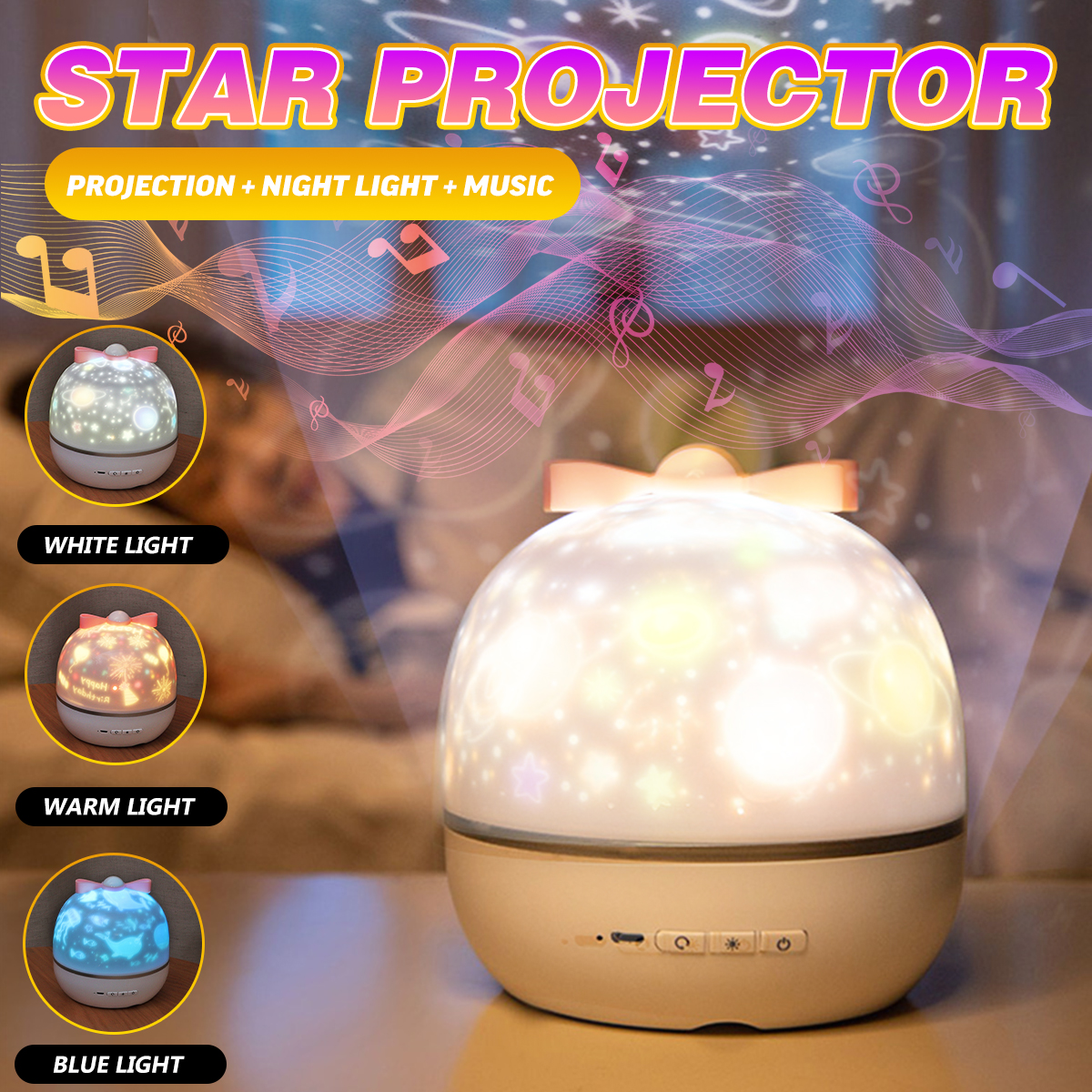 Find USB LED Star Projection Lamp Music Colorful Night Light Garden Birthday Christmas Gift for Sale on Gipsybee.com with cryptocurrencies