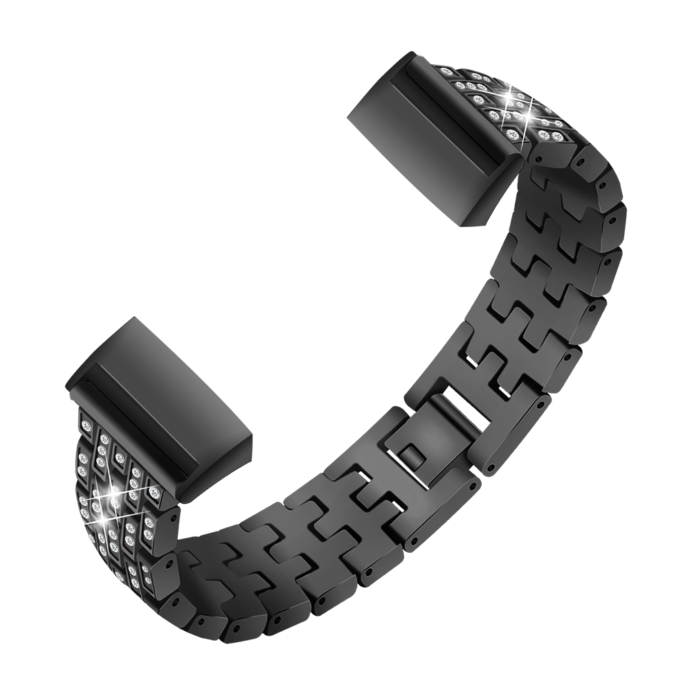 Find Bakeey Diamonds Elegant Design Watch Band Full Steel Watch Strap for Fitbit Charge 3 for Sale on Gipsybee.com with cryptocurrencies