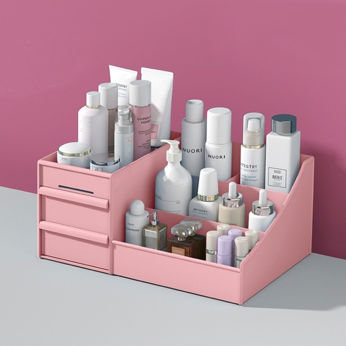 Plastic Desktop Organizer Makeup Cosmetic Storage Box Case Stationery Pen Holder Home Decorations—6