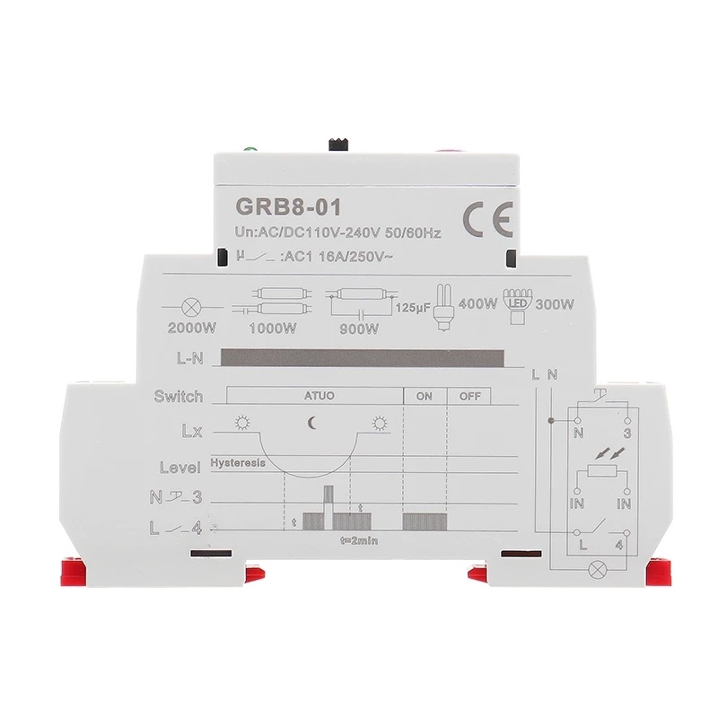 Find GEYA GRB8-01 AC110V-240V Din Rail Twilight Switch Auto ON OFF Photoelectric Timer Light Sensor Relay for Sale on Gipsybee.com with cryptocurrencies