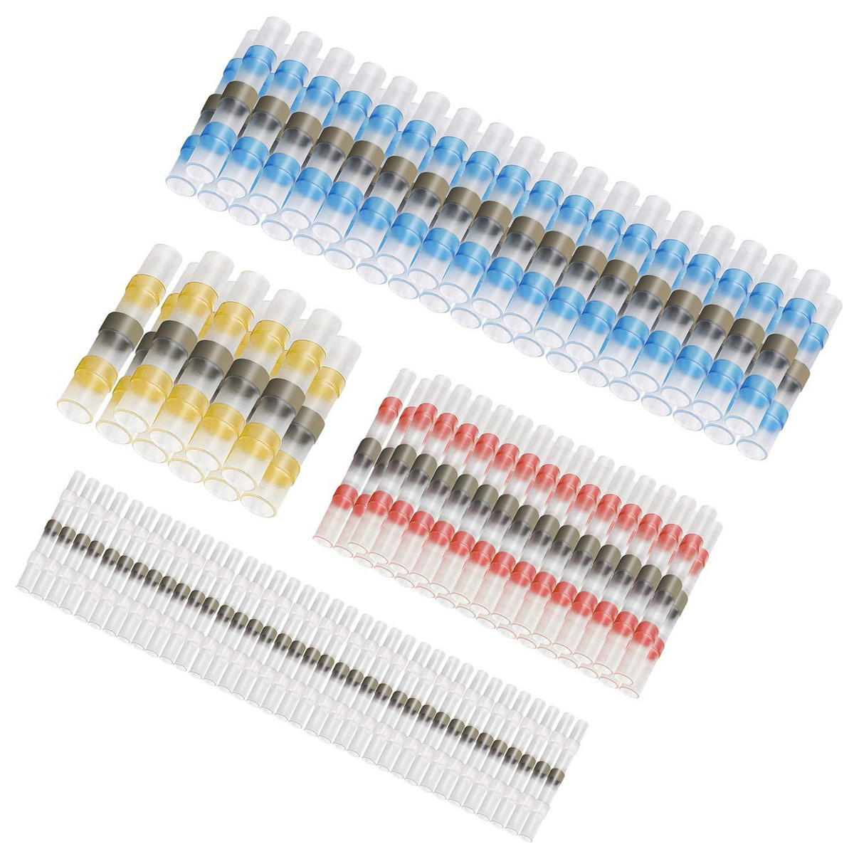 Find 640pcs Solder Seal Sleeve Heat Shrink Butt Crimp Connectors Terminals Waterproof for Sale on Gipsybee.com with cryptocurrencies