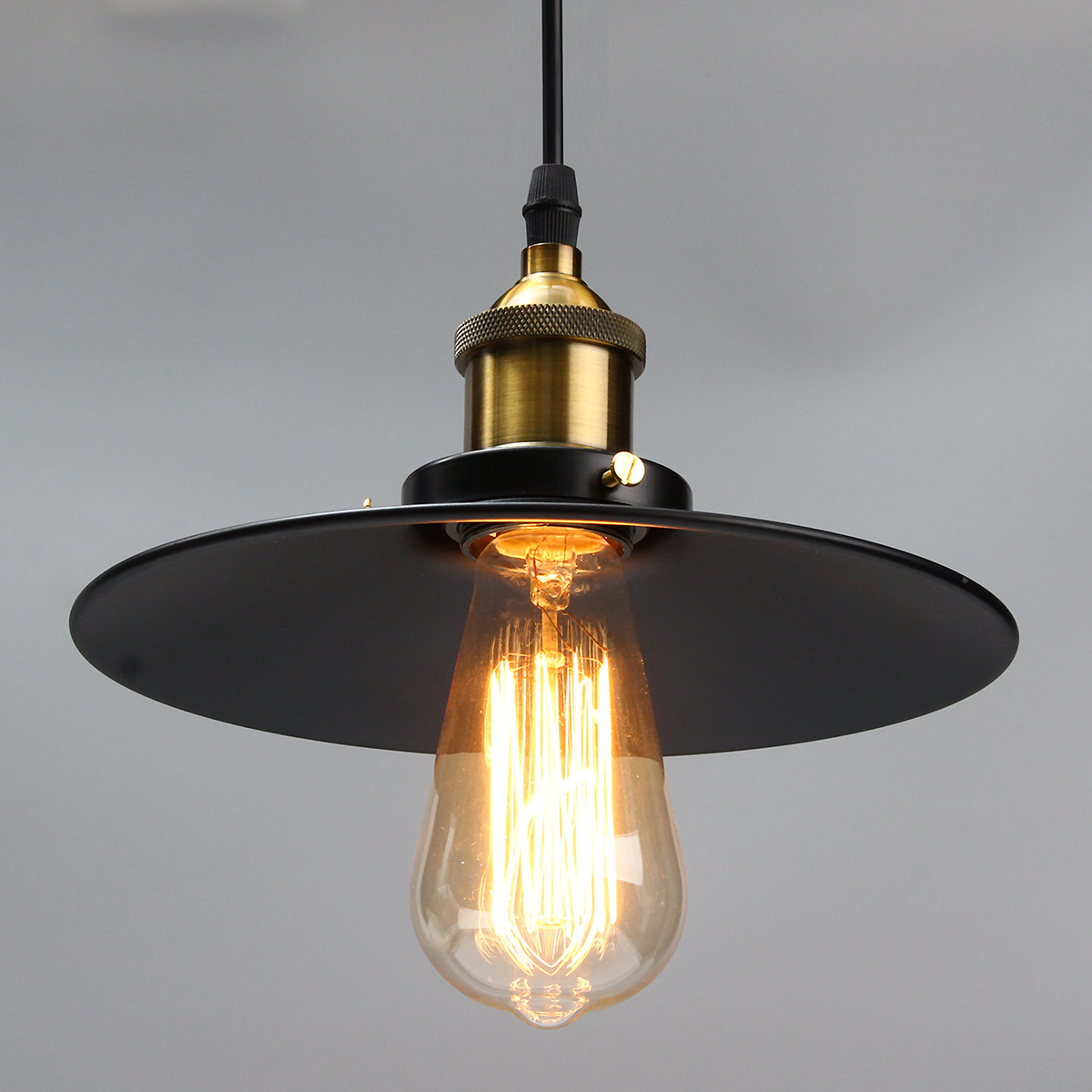 Find E27 Industrial Retro Vintage Iron Triangle/Round Plate Ceiling Lamp Pendant Light Chandelier Fixture for Sale on Gipsybee.com with cryptocurrencies