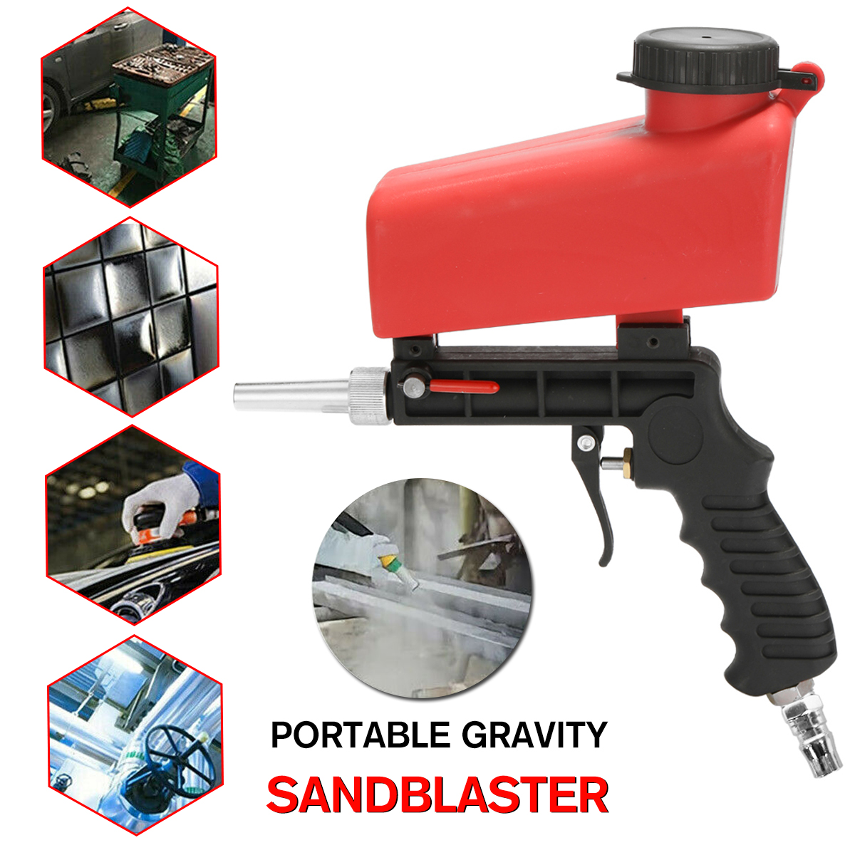 Find Portable Gravity Pneumatic Sandblaster Sprayer Tool Sandblasting Machine Removing Spot Rust for Sale on Gipsybee.com with cryptocurrencies