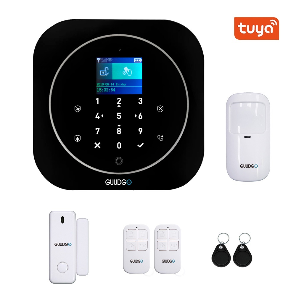 GUUDGO Tuya APP Smart WiFi GSM Home Security Alarm System Detector Alarm 433MHz Compatible With Alexa Google Home IFTTT—2