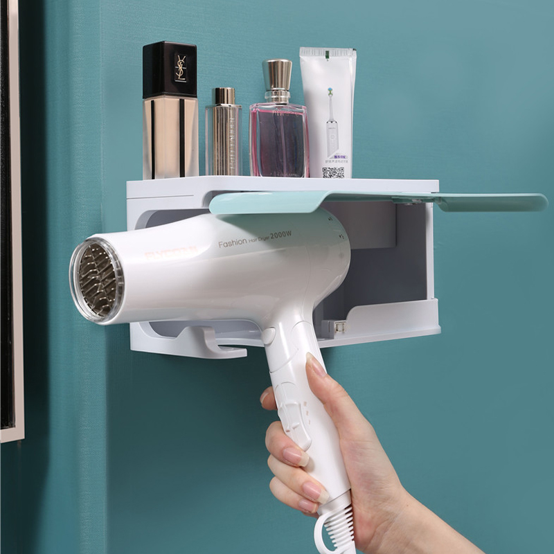 Find Hair Dryer Holder Stand Wall Mount Hanger Plastic Bathroom Organizer Shelf Rack for Sale on Gipsybee.com with cryptocurrencies