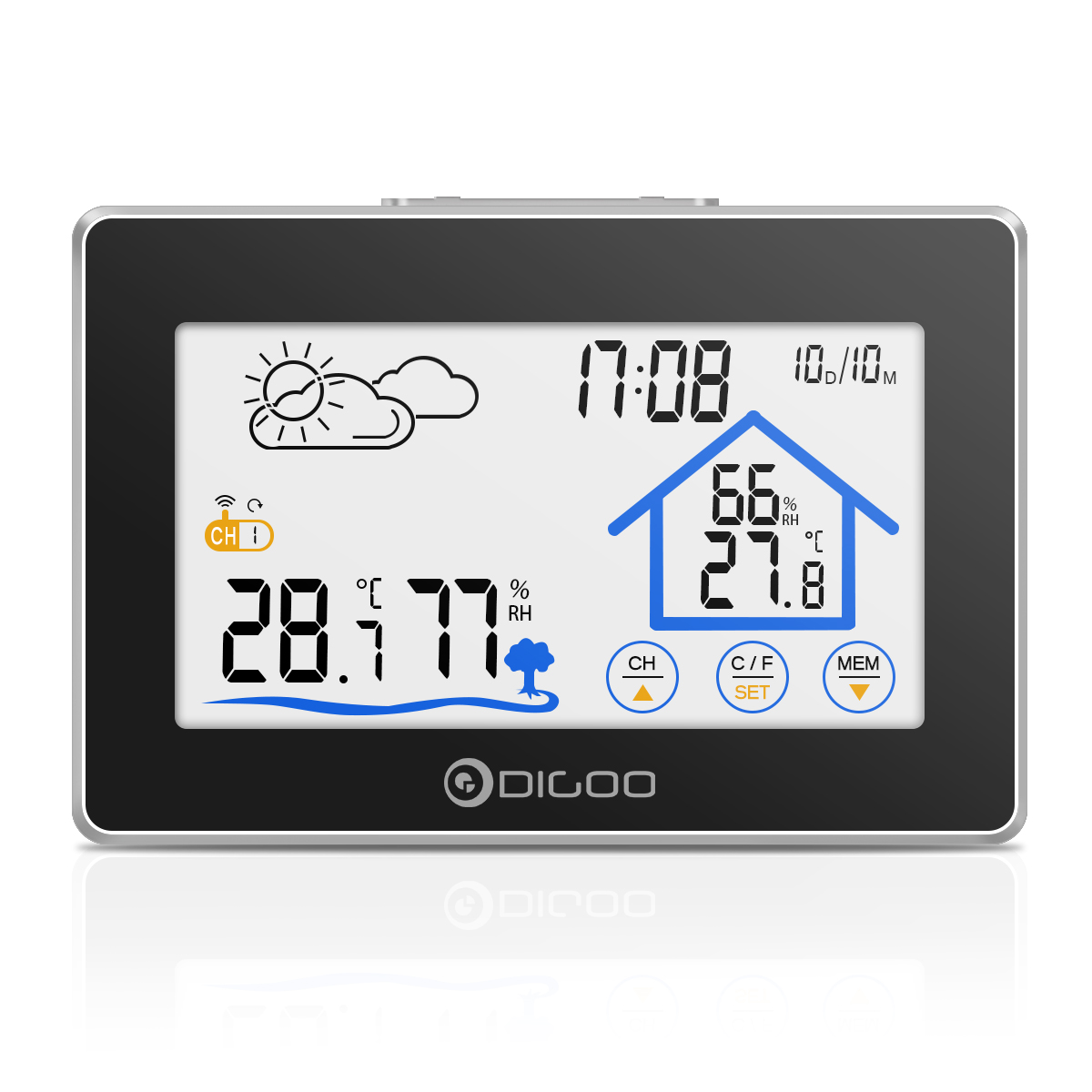 Find Digoo DG TH8380 Wireless Thermometer Hygrometer Touch Screen Weather Station With Thermometer Outdoor Forecast Sensor Clock for Sale on Gipsybee.com with cryptocurrencies