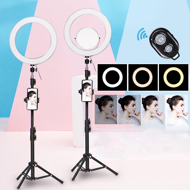Find 12 60 Live Stream Makeup Selfie LED Ring Light With Tripod Stand Bluetooth Remote Control Cell Phone Holder for Sale on Gipsybee.com with cryptocurrencies