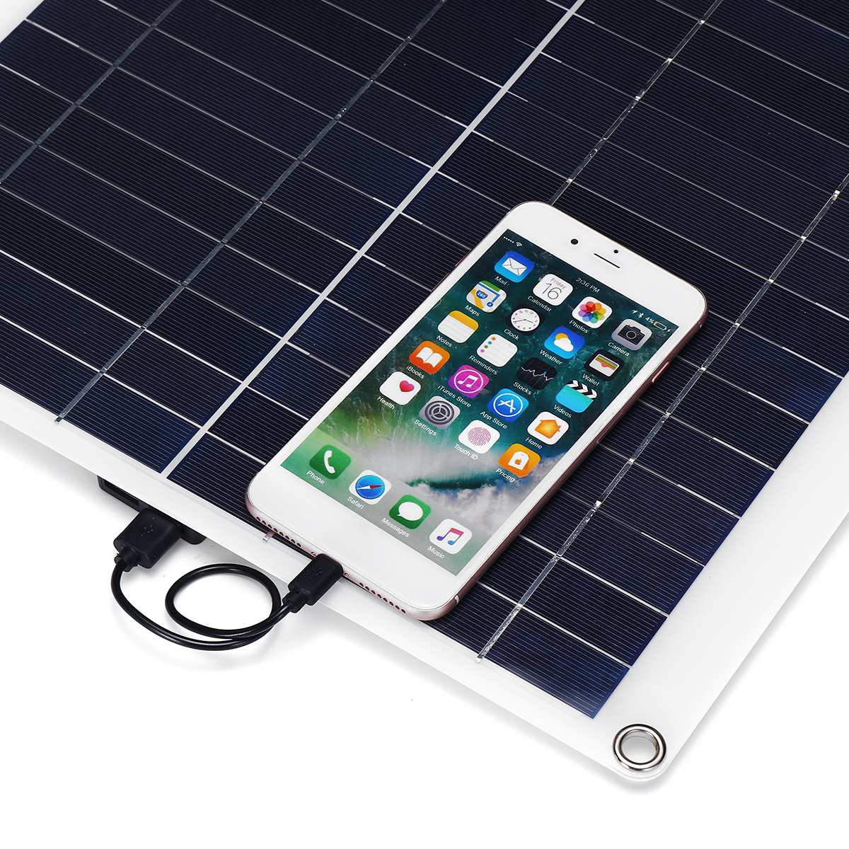 20W 18V Mono Solar Panel Dual 12V/5V DC USB Monocrystaline Flexible Solar eBay