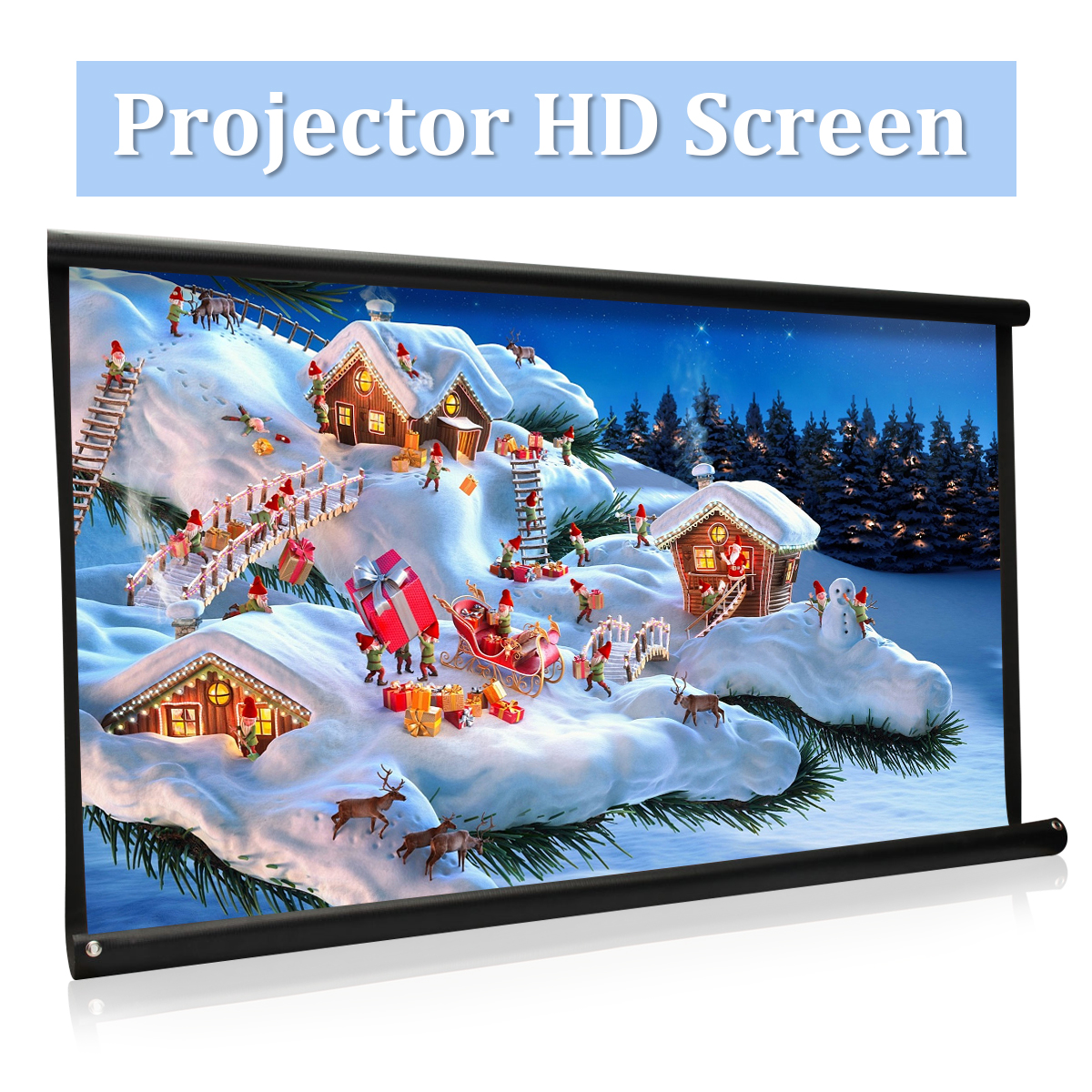 Find 100inch 16 9 Projector HD Screen Portable Folded Front projection screen fabric with eyelets without Frame for Sale on Gipsybee.com with cryptocurrencies