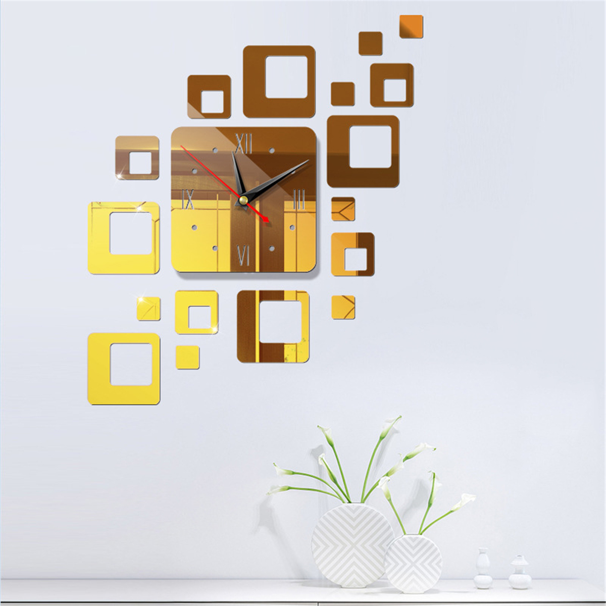 Find DIY Wall Clock 3D Crystal Mirror Living Room Office Sticker Home Modern for Sale on Gipsybee.com with cryptocurrencies