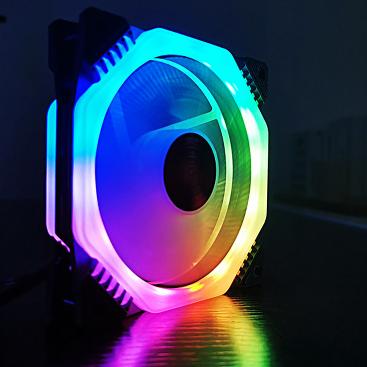 Find Computer PC Cooler Cooling Fan RGB LED Multicolor mode 12cm Quiet Chassis Fan for Sale on Gipsybee.com with cryptocurrencies