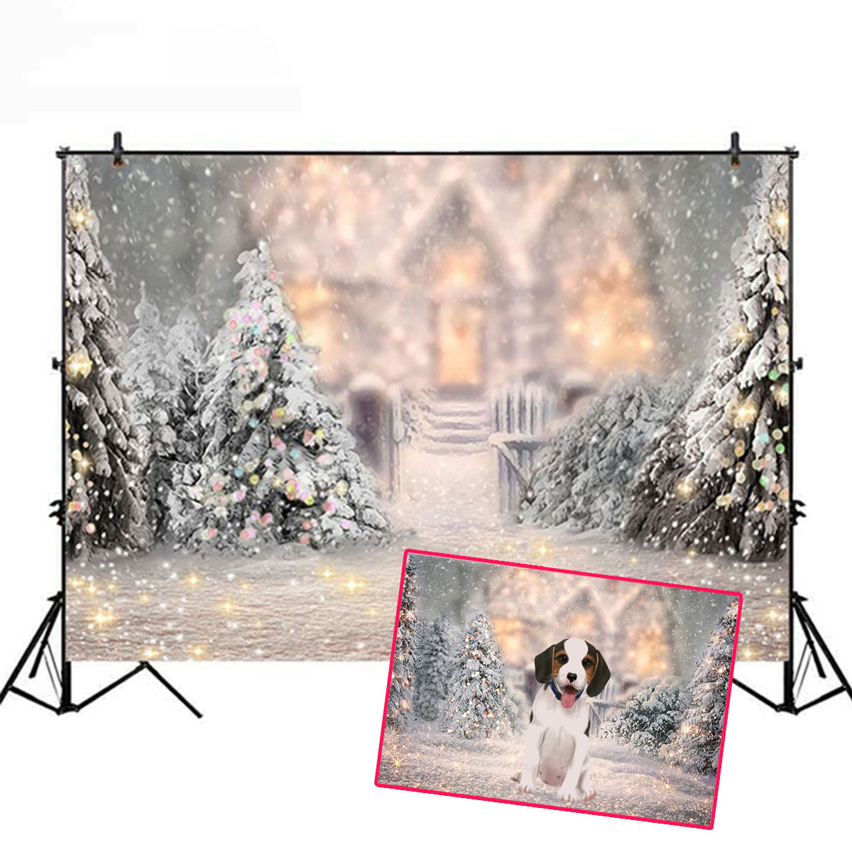Find 5x3FT 7x5FT 8x6FT Christmas Tree Snow Photography Backdrop Background Studio Prop for Sale on Gipsybee.com with cryptocurrencies
