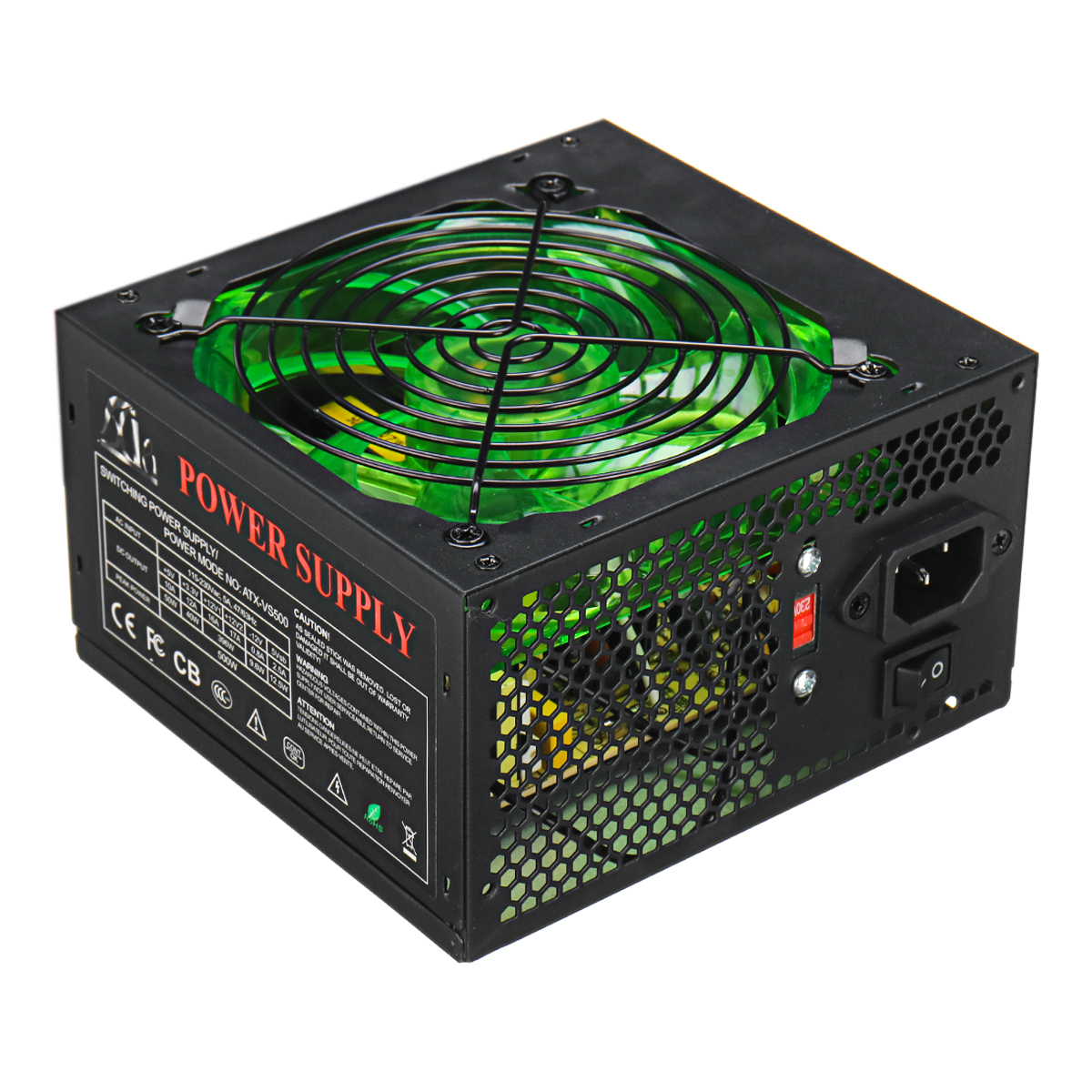 Find 500W Power Supply 120mm LED Cooling Fan 24 Pin PCI SATA ATX 12V Computer Power Supply for Sale on Gipsybee.com with cryptocurrencies