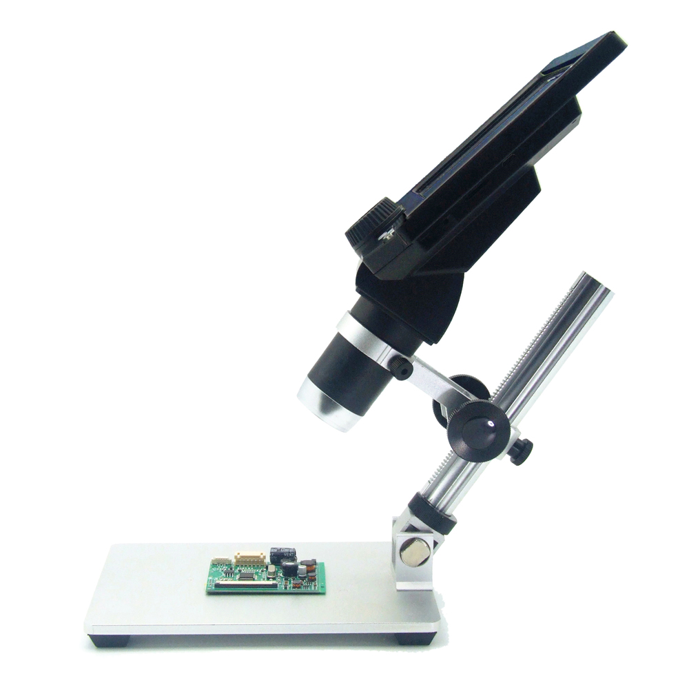 G1200 Microscopio Digitale con Monitor da 7 pollici a colori -1200X 12MP Lente di amplificazione continua con supporto in alluminio 6