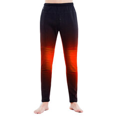 TENGOO 3-rychlostní elektrické vyhřívané teplé kalhoty pro muže, ženy, USB, vyhřívaná základní vrstva, elastické, vyhřívané kalhoty s dlouhým rukávem pro kempování