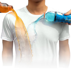 Męska koszulka BEVERRY z krótkim rękawem z kreatywnym efektem hydrofobowym, wodoodpornym, oddychającym i odpornym na plamy.