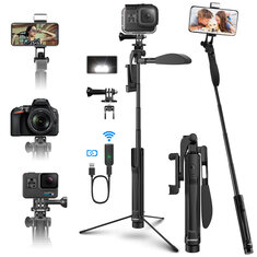 ELEGIANT EGS-07 Perche à selfie bluetooth avec trépied, manche équilibré à 360° avec télécommande pour smartphone, caméra sportive Gopro Insta360 et appareil photo reflex DSLR