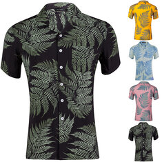 Męskie koszule plażowe Hawajskie wakacje z krótkim rękawem Oddychające workowate fantazyjne Outdoor Camping piesze wycieczki plaża