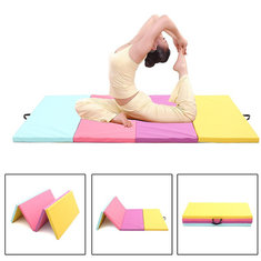 Tappetino da yoga pieghevole in pelle PU di 118x47x2 pollici per allenamento di ginnastica, danza ed esercizio fisico.