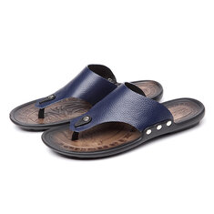 MAN Leather Flip Flop Sandals Slippers Simple Durable High-quality Shoe 