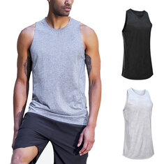 Mannen fitness hemd voor outdoor hardlopen, sportschool training, sneldrogend, zomer, losse ademende sportkleding