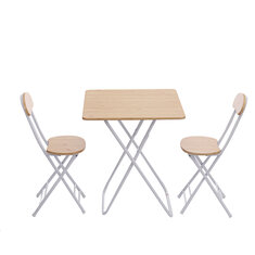 Conjunto de cadeiras de mesa dobrável com 3 unidades Mesa de jantar portátil quadrada para acampamento ao ar livre Piquenique