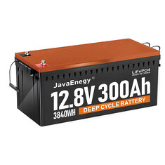 [US Direct] JavaEnegy 12V 300Ah 3840Wh LiFePO4 Batterij Ingebouwd in 200A BMS, 4000+ Diepe Cyclus Perfecte Vervanging voor Zonne Wind Opslag Systeem RV Marine Off-Grid Lithium Batterij