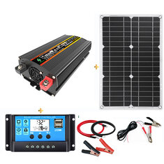 8000W Solar Inverter Kit Solar Power System With 18W Solar Panel 30A Solar Controller for Camping RV Travel Hunting Fishing