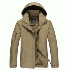  Taille M-3XL Hommes Outdoor Casual Automne Polyester Zipper Warm Coat Jacket Outwear